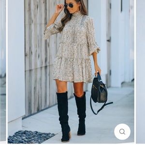 BNWOT Vici Metallic Smocked Dress